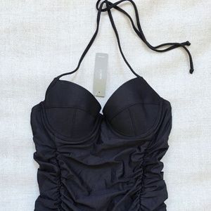 J.CREW  NWT HALTER UNDERWIRE BLACK SWIMSUIT 2
